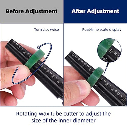 Wax Ring Sizer Ring Wax Tube Carving Jewelry Wax Ring Blade Enlarging Wax Tube Holes Ring Casting Molds Sculpting