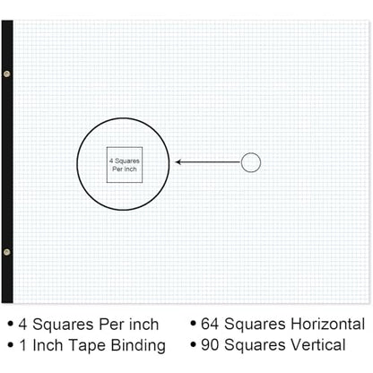 (2-Pack) Large Engineering Graph Notepad - 22" x 17" Grid Paper, 100 Sheets/200 Pages, 4"x4" Grid Pad, Giant Drafting Pad Sketching Grid Paper for Engineer Architect Designer - size: 2-Pack, style: Graph