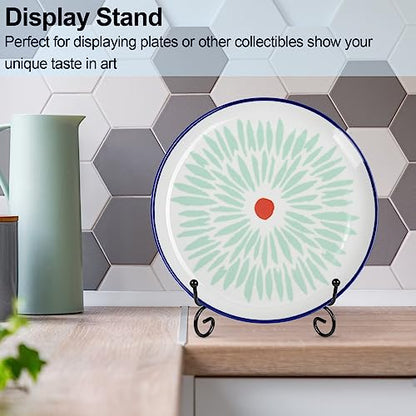 4 Pack Plate Stands For Display,Plate Holder 6 '',Picture Frame Stand of Metal,Frame and Artworks,Small Easel for Book,Tabletop Art,Picture,Photo Platter,black (21ZSJ0001)