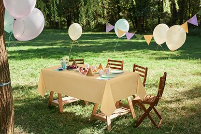 Utopia Kitchen Plastic Table Cloth Disposable (12 Pack - 54x108 Inch) Gold Rectangle Tablecloth Waterproof Stain Resistant Party Table Cover - color: Gold, size: 54X108 Inch - 12PC