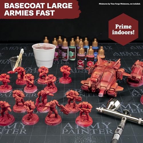 The Army Painter, Airbrush Starter Bundle, 12x18ml Air Acrylic Model Paints | Air Beginner Set incl. 1x100ml of each Cleaner, Medium, Anti-Shine Matt Varnish & Grey Primer, 1 Brush for Miniature Painting - color: Airbrush Starter Bundle