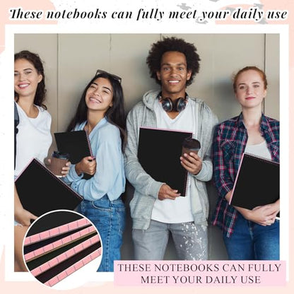 4 Landscape Legal Pad 11 x 9.5 College Ruled Top Spiral Horizontal Notebook | 4 Pink Pads, 50 Sheets Each, Hole Punched Pages, Simple Color Coding for Classes, Projects, Meetings and Daily Note Taking - color: Pink