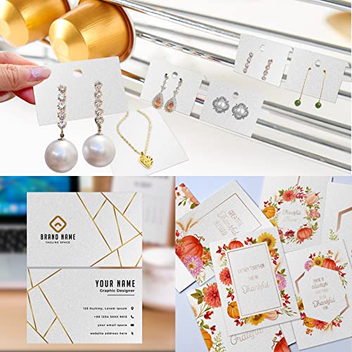 24 Sheets Silver Shimmer Cardstock 8.5 x 11 Metallic Paper | Goefun 80lb Card Stock Printer Paper for Invitations, Crafts, DIY Cards，Graduations - color: silver