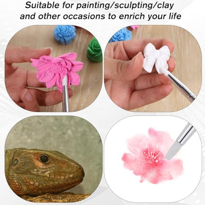 5 Pcs Nail Art Dotting Tools Dual-Ended Nail-Art Sculpture Pen Dotting Tools Dual-Head Resin Nails-Art-Tools Silicone Nail Polish Brushes Modeling Painting Tool DIY Arts (Black) - color: black