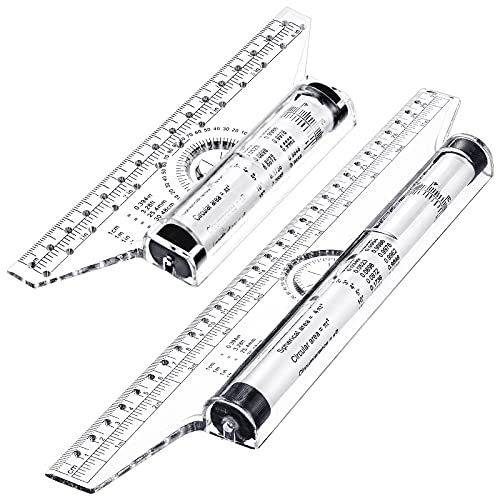 Frienda 2 Pieces Plastic Rolling Ruler Parallel Drafting,6 Inch, 12 Inch | Transparent Measuring Tool for Drawing Parallel Lines, Architect Office Math Design, Engineer Student Drafting Supplies
