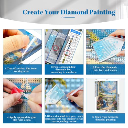 YOYA 2 Pack 5D Landscape Diamond Art Kits for Adults 12x16 Inch - color: Sunset Beach 034