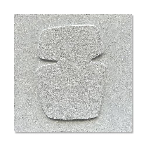 NANKAI Art Hand Painting Modern Minimalist Art Oil Painting White Thick Texture Abstract Painting 24x24 inch Canvas Wall Decorative Art - color: Nkhb258