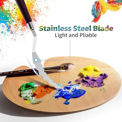 9 Pcs Palette Knife, Odd-Tooth Art Spatula, Baking Paint Handle | Stainless Steel Painting Knife Set, Oil Paint Metal Knives, Pallet Painting Knives for Oil, Acrylic and Canvas Drawing