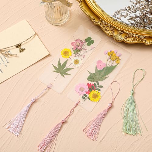 Fuyoooo 376 Pcs Pressed Flower Bookmark Kit,Pink,2 x 8 Inch - color: Pink, size: 2 x 8 Inch