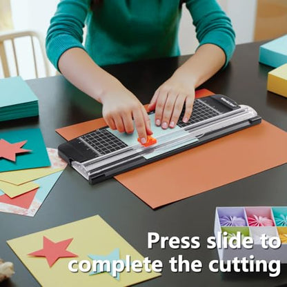 Small Paper Trimmer, Portable Paper Cutter for Label, Origami, Card, Photo, Coupon, Scrapbook, Cardstock, Laminated Paper, and Craft Project