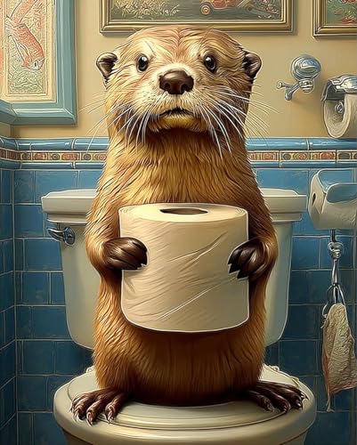 Diamond Art Kits for Adults,Funny Otter Diamond Painting Kits 12x16in | Diamond Painting Kit - Sparkling Full Drill Design Perfect for Home Decor, Holiday Gifting, And Relaxing Crafting 12x16inch - color: DP03000
