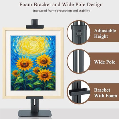 24''Adjustable Metal Tabletop Easel, Picture Frame Stand - color: Black