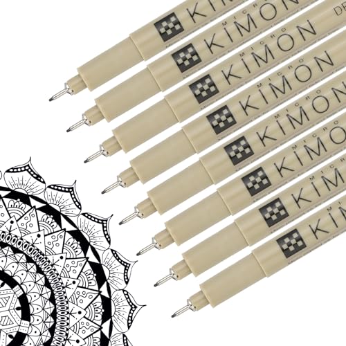 PATIKIL Micro Pen Fineliner Pens, 8Pcs 0.45mm Fine Point Drawing Pens Waterproof for Archival Artist Calligraphy Illustration Journaling Sketch, Black - size: 0.45mm