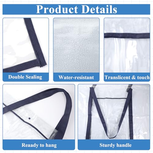 2 Pack Large Poster Storage Bag 48" x 36" Bulletin Board Holder, Art PVC Folder with Pocket, PVC Art Portfolio Container for Teacher Paper Teen(Black&Blue) - color: Black & Blue