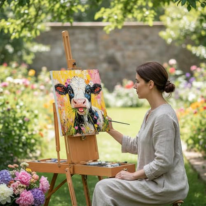 Cholemy 36 Pcs Paint and Sip Kit Gift for Adults 8''x10'',Flower Animals | Pre Drawn Canvas, Painting DIY Afro Acrylic Painting Kit, Wood Easel Brushes, Date Night Bulk, Summer Halloween Party - style: Flower Animals