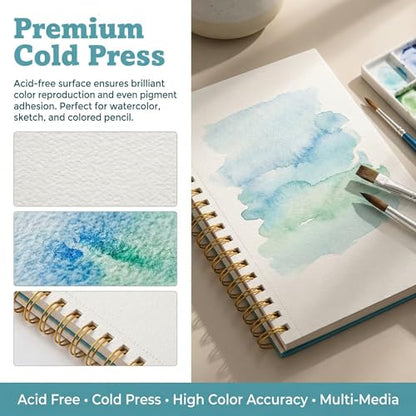 HONIBRA Watercolor Paper Pad 4"×6", 30 Sheets 140lb/300g Cold Press Book - size: 4”×6“