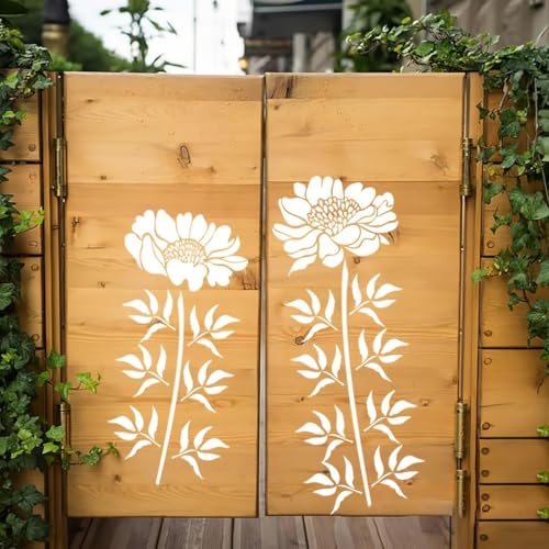 8 Pcs Large Flower Stencils for Painting, 2.9 X 5.9 Inch Flower Stencils for Crafts Reusable, Wood and Wall Stencils for Painting Large Pattern, DIY Templates Holiday Wall Paper (G) - style: G