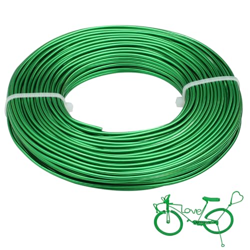 12 Gauge Aluminum Craft Wire for Jewelry Making, 32.8FT Bendable Metal Wirefor Bonsai Armature(Grass Green) - color: Grass Green