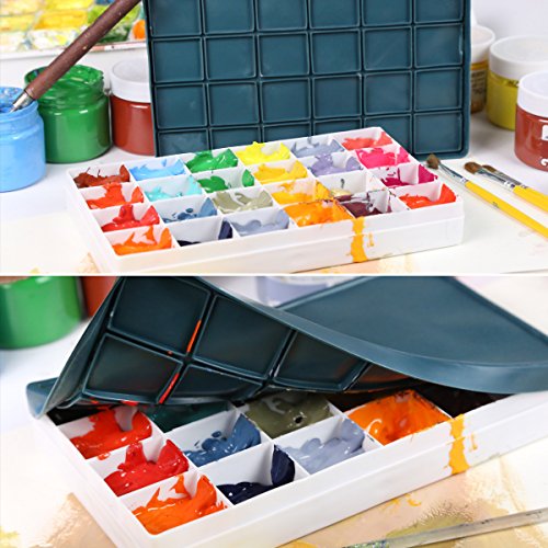 Transon Artist Paint Saver Palette 24 Wells with 1 Fine Paintbrush - size: 24 Wells