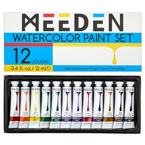 MEEDEN Watercolor Paint Tubes Set: 12 x 12ml (0.4 oz) Colors Painting Set | Non Toxic Water Color Paint Art Supplies for Adults Beginners Students - color: 12 Colors