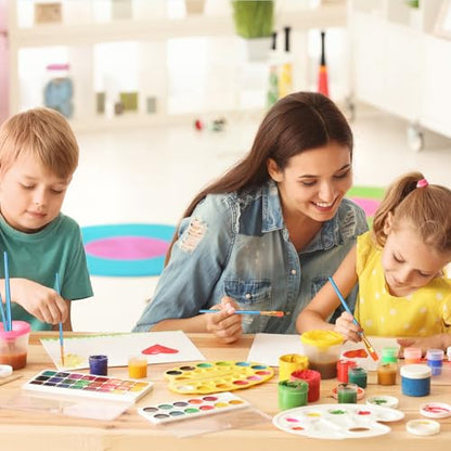 S & E TEACHER'S EDITION 330 Pcs Paint Brush Set | 300 Pcs Paint Brushes, 30 Pcs Palettes, Create Art Painting - size: 330 Pcs Pack