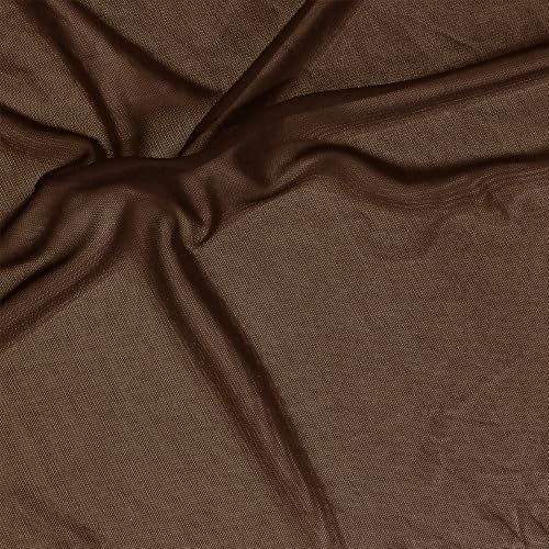 Manyshofu Brown Mesh Fabric by The Yard 4-Way Stretch, 60 Wide (1 Yard) - color: Brown, size: 1 Yard