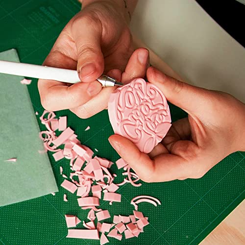 MOUYAT 10 Pack 4 x 6 Inch Pink Rubber Carving Blocks, Rubber Linoleum Block Stamp for Printmaking, Soft Rubber Crafts, DIY Craft Project - color: Pink, size: 4x6 Inch 10 PCS