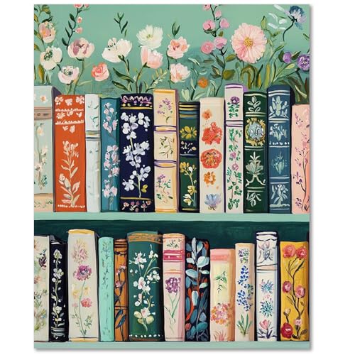 Paint by Numbers Kit for Adults Book, Paint by Number Kits for Adults 16x20 - color: Bookshelf (16x20 in)