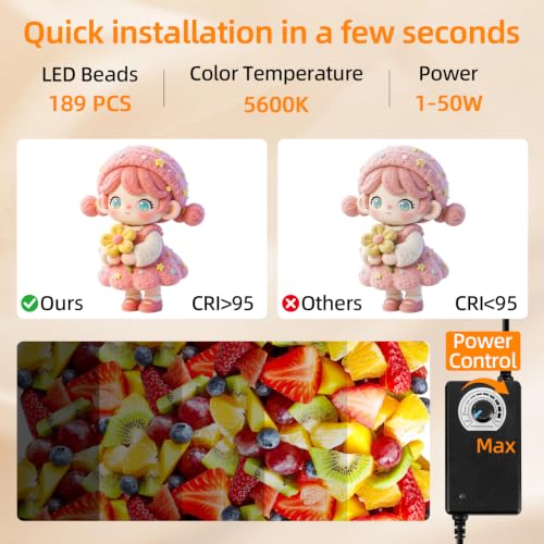 Light Box with Tripod Stand, 16"x16" LightBox with 3 Stepless Dimming Light Boards (CRI ≥95) 189 Light Beads, Shooting Tent kit with 6 Color PVC Backdrops.Photo Studio Light Box for Photography - size: 16.0*16.0*16.0 Inch