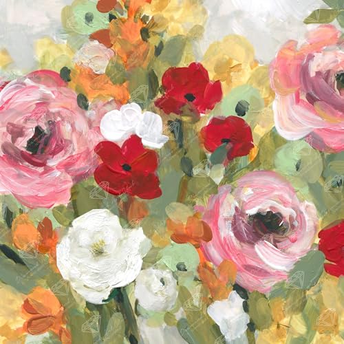 DIAMOND ART CLUB Lea's Garden Diamond Art Kits for Adults | Premium Diamond Painting Kit, Fun DIY Crafts for Adults, Round Diamond Art Canvas, 13" x 13" (33 x 33 cm) - color: Lea's Garden