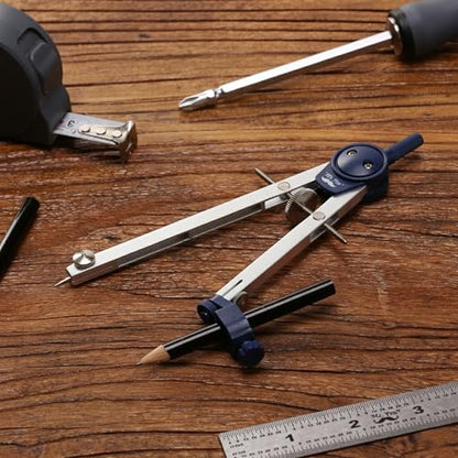 Mr. Pen- Metal Geometry Compass, Center-Wheel Design - color: Silver