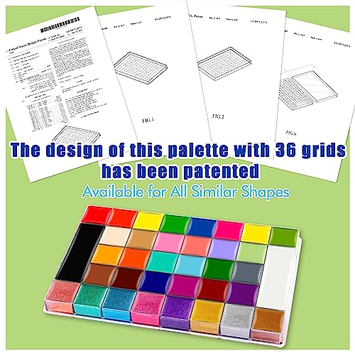 CCbeauty Professional 36 Colors Face Body Paint, Large Cream Face Painting Palette Kit, Non Toxic Hypoallergenic FacePaint for Halloween SFX Special Effects Costume Cosplay Makeup - color: 01
