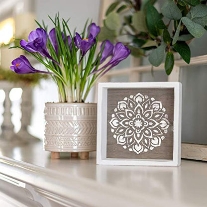 DLY LIFESTYLE Mandala Stencil for Painting on Wood, Canvas, Paper, Fabric, Walls and Furniture - Flower Stencil - 6x6 Inches - DIY Art and Craft Reusable Stencils - Wall Stencil - color: Mandala 6"x6"