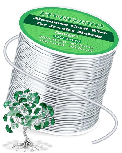 FIVEIZERO 12 Gauge Wire Aluminum Craft Wire,98ft Sliver Jewelry Wire - size: 12 Gauge