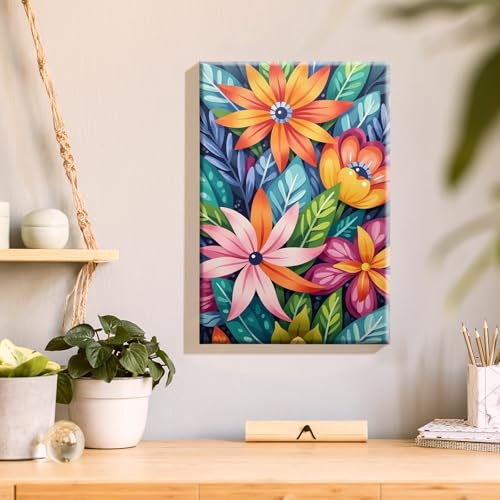 JOOZ Flowers Paint by Numbers Kit for Adults with Frame, 8x12Inch - color: Flowers 083