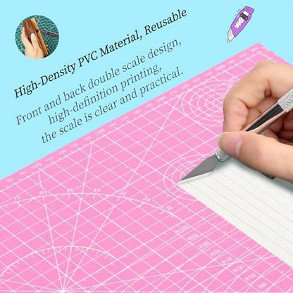 A5 Self-Healing Cutting Mat, Small Cutting Mat, Professional Double Sided Durable Cuttings Mats, Great for Hop Scrapbooking, Quilting, Fabric, Sewing Craft Projects (Green, A5) - color: Green