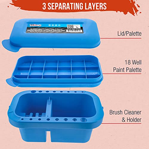 U.S. Art Supply 16-Hole Plastic Paint Brush Cleaner Washer & Paint Brush - style: 16-Hole