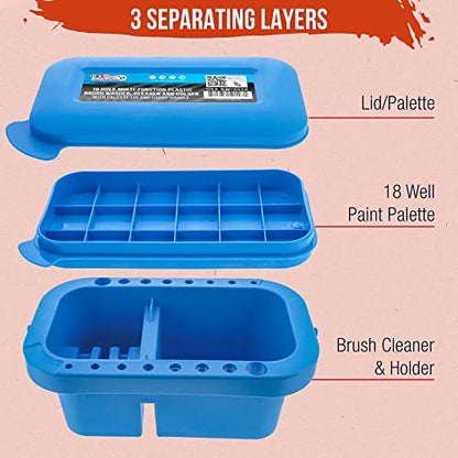 U.S. Art Supply 16-Hole Plastic Paint Brush Cleaner Washer & Paint Brush - style: 16-Hole