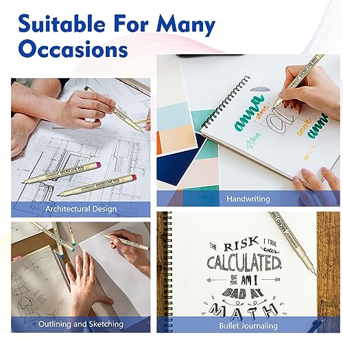 01 Micro Pen, Fine Point Pen with 12 Colors, Waterproof Archival Ink, 0.25mm Fineliner Ink Pens for Artist Illustration, Sketching, Anime, Manga, Technical Drawing and Scrapbooking - color: 12 Colors