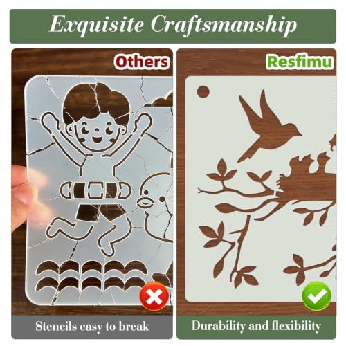 Bird Stencils for Crafts Reusable 16Pcs Stencils(7.7X7.7 Inch) - color: Bird