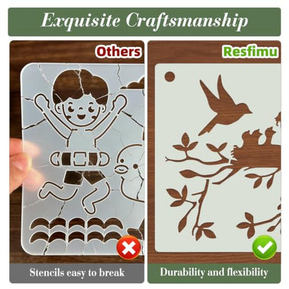 Bird Stencils for Crafts Reusable 16Pcs Stencils(7.7X7.7 Inch) - color: Bird