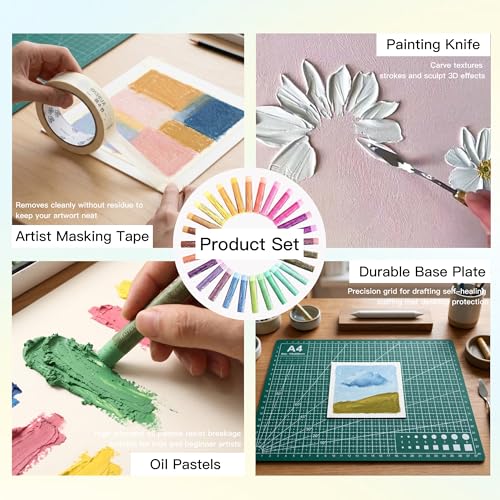 rubens 81 PCS Macaron Soft Oil Pastels Kit for Beginner Drawing - color: 48 Macaron Colors Set