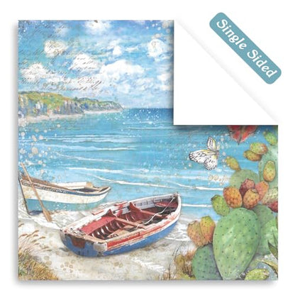 Scrapbook Paper, 24 Sheets 6"×6" 160gsm Single-Sided Patterned Cardstock - color: 24 sheets-seaside cabin