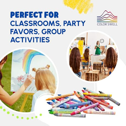 Color Swell Bulk Crayons, 6 Packs, 24 Colors Per Pack (144 Total) - size: 6 Pack | 144 Crayons