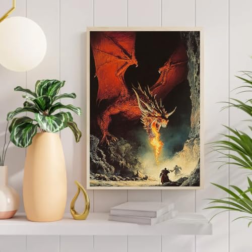 Auremi Dragons Diamond Art Painting, 5D Animals Diamond Painting Kits, Full Drill Diamond Dots Paintings for Beginners, Crystal Art Painting Kits for Home 30x40 cm - color: Diamond Painting 004