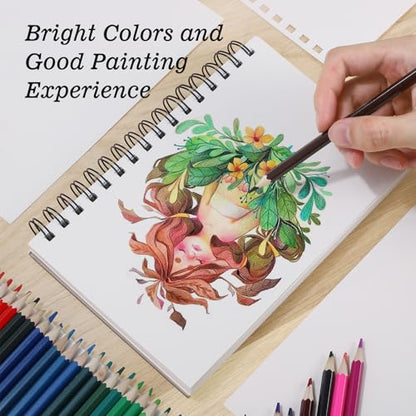 4 Pack Mixed Media Sketchbook 9×12 in, Spiral Bound, 200 Sheets Sketch Pads | 160gsm Acid-Free Paper, Flat-Lay Spiral Design, for Dry Media, Mixed-Media Project & Back-to-School Gifts - color: fruit, size: 9 x 12 inch (4 pack)