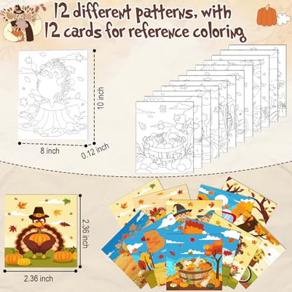 Sherr 12 Pcs Pre Drawn Canvas for Adults,Autumn Harvest,8 x 10 Inch - size: 8 x 10 Inch, style: Autumn Harvest