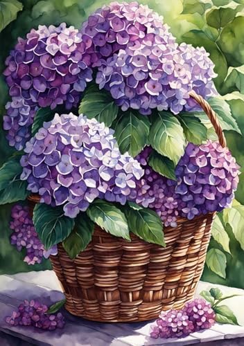 Diamond Art Kits for Adults,Hydrangea Flowers Diamond Painting Kits 12x16in | Diamond Painting Kit - Sparkling Full Drill Design Perfect for Home Decor, Holiday Gifting, And Relaxing Crafting 12x16inch - color: DP03809