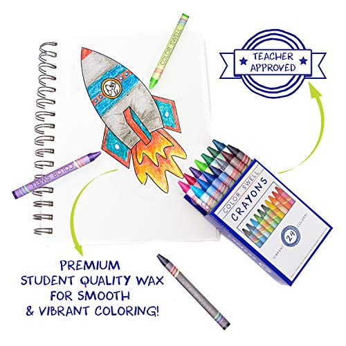 Color Swell Bulk Crayons, 10 Packs, 24 Colors Per Pack (240 Total) - size: 10 Pack | 240 Crayons