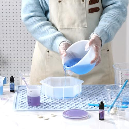LET'S RESIN Silicone Mixing Cups, 600 ml and 100 ml, 2 Scales | Thick non-stick silicone cups feature two measurement scales and include a stirring stick for easy resin mixing and cleanup - size: 600ml-black